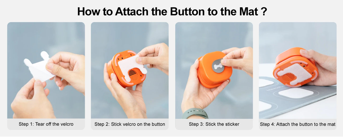 Dog Button Record Talking Pet Communication Vocal Training Interactive Toy Bell Ringer With Pad and Sticker Easy To Use