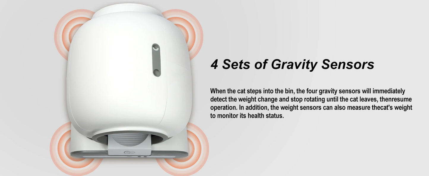 Automatic Cat Litter Box Self-Cleaning with App Control & Cat Litter Mat Smart Cat Toilet for Multiple Large Cats
