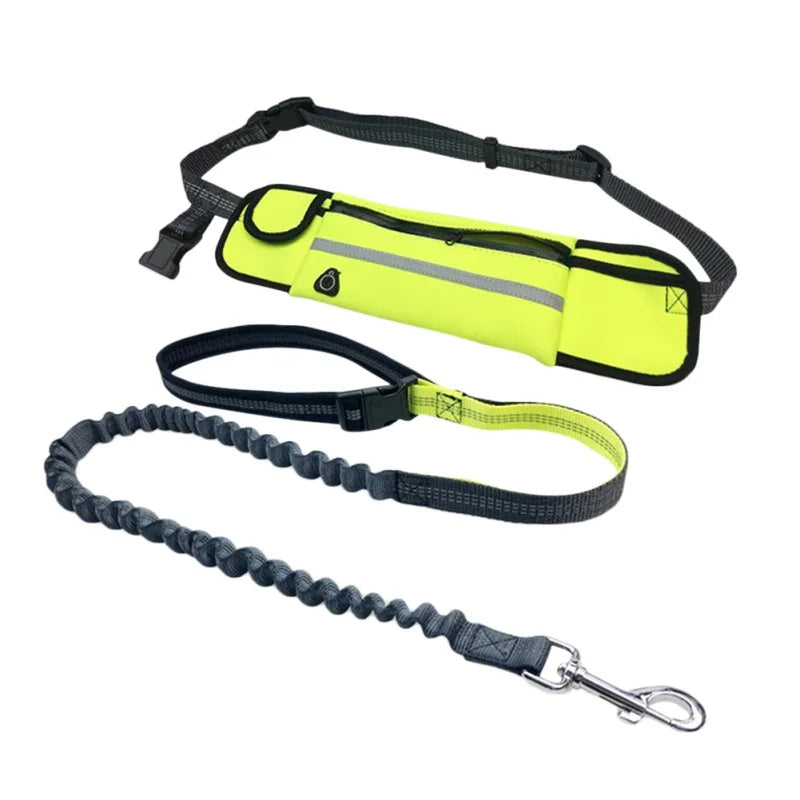 Pet Dog Leash Running Multi-functional Belt Bag Harness Collar Jogging Leading Adjustable Leashes Reflective Traction Belt Rope