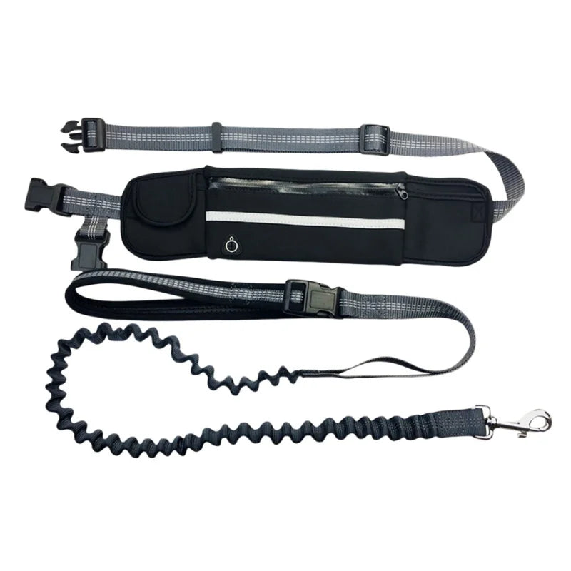 Pet Dog Leash Running Multi-functional Belt Bag Harness Collar Jogging Leading Adjustable Leashes Reflective Traction Belt Rope