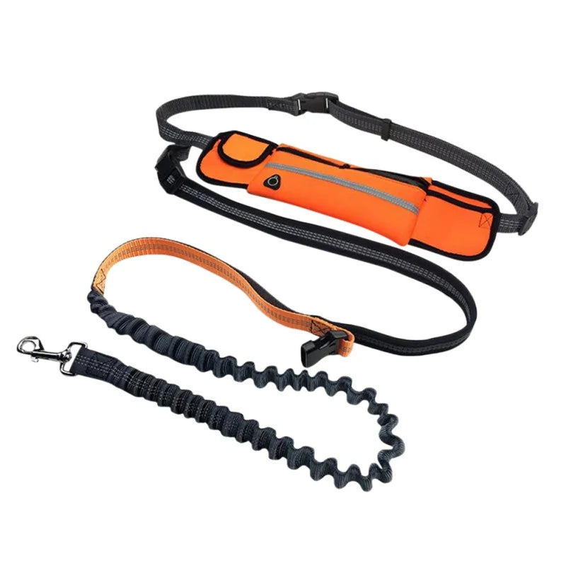 Pet Dog Leash Running Multi-functional Belt Bag Harness Collar Jogging Leading Adjustable Leashes Reflective Traction Belt Rope